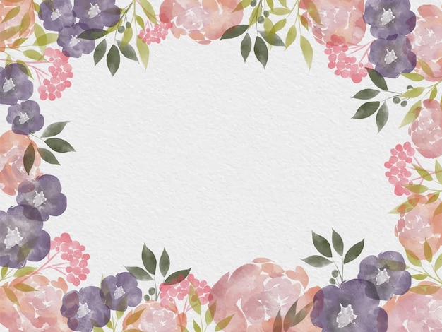 Flower Watercolor Frame Background