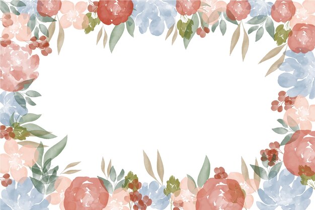 Flower Watercolor Frame Background