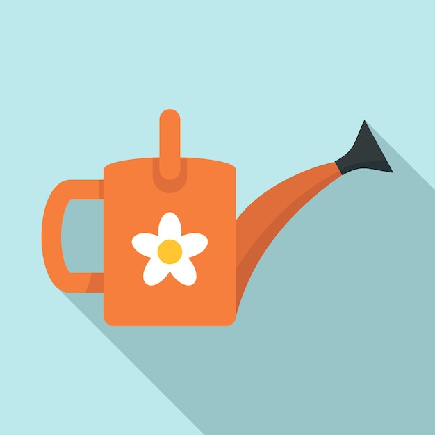 Flower watering can icon Flat illustration of flower watering can vector icon for web design