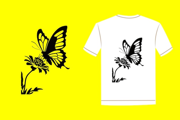 Flower with a beautiful butterfly classic tshirt design