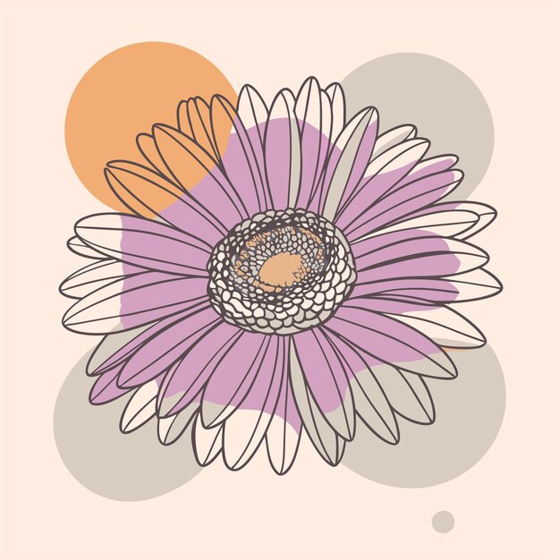 Vector a flower with a purple center and the words quot flower quot on it