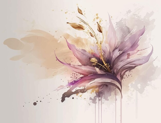 A flower with purple and gold paint