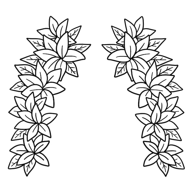 Flower Wreath Isolated Coloring Page for Kids