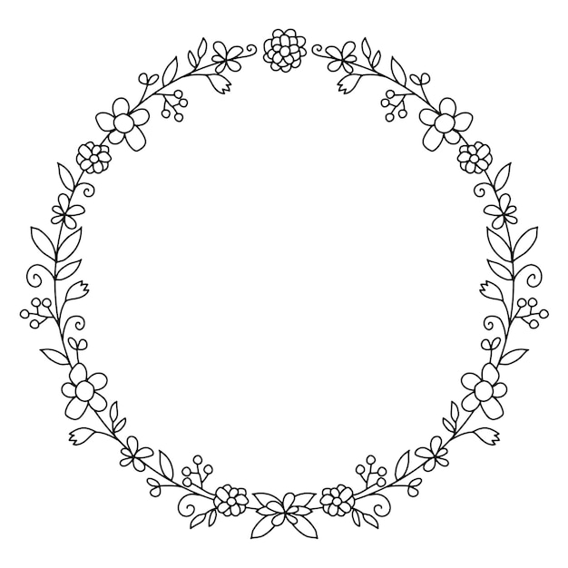 Flower wreath vector illustration