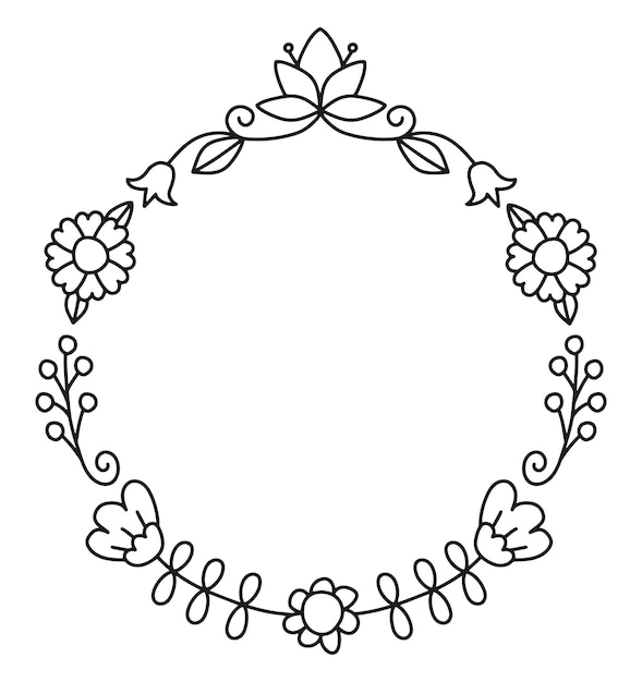 Flower wreath vector illustration