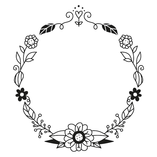 Flower wreath vector illustration