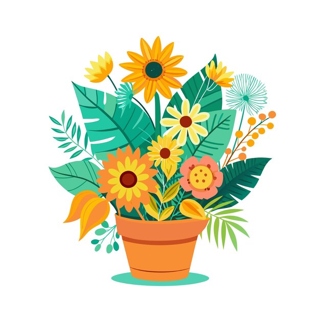 Vector flowerpot houseplant vector illustration