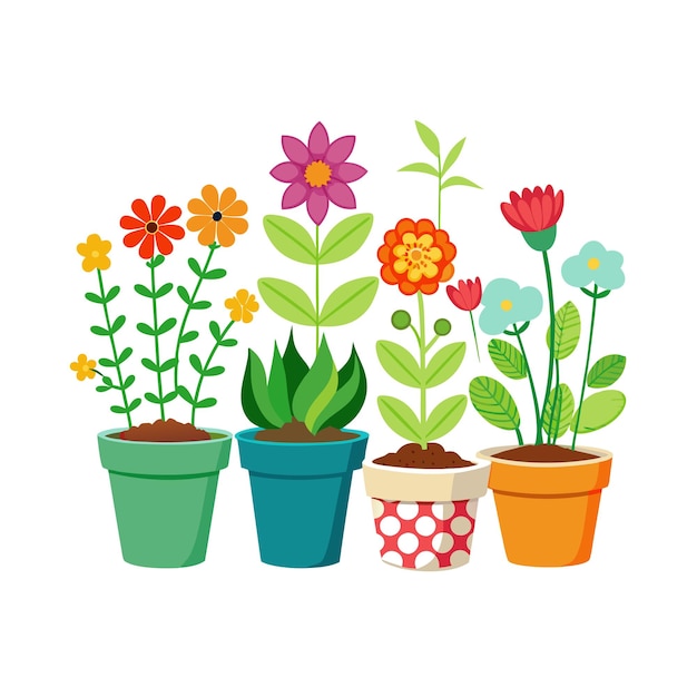 Vector flowerpot houseplant vector illustration