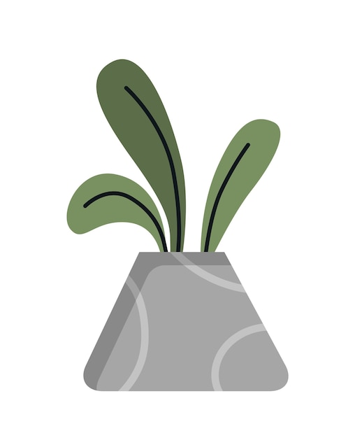 Flowerpot with leaves