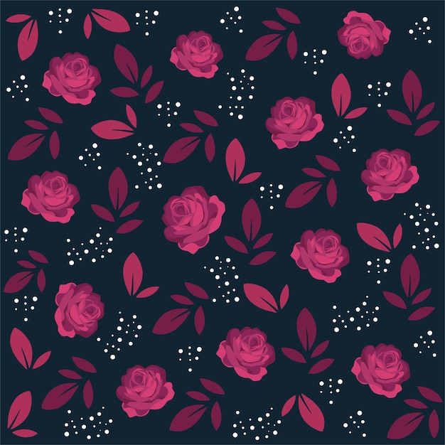 flowers background red rose icons repeating design