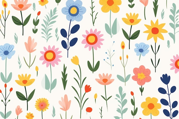 Flowers Background Seamless Pattern