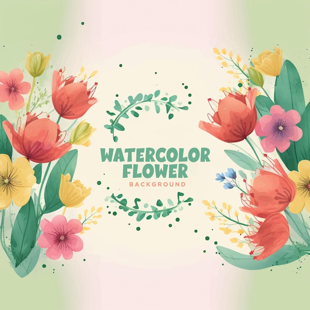 Flowers  background watercolor paint