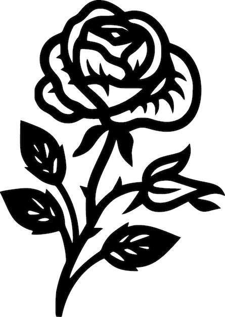 Flowers Black and White Vector illustration