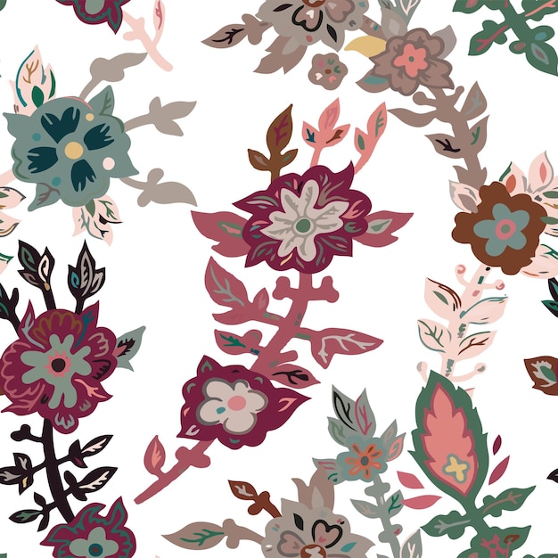 Flowers in blossom blooming plants pattern vector