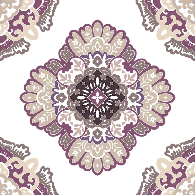 Flowers in blossom paisley seamless pattern design