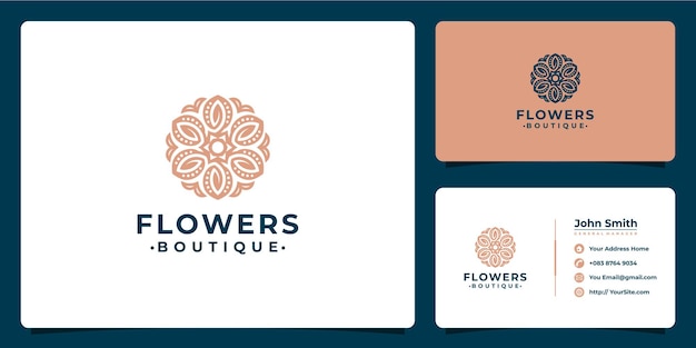 Flowers boutique luxury logo with business card