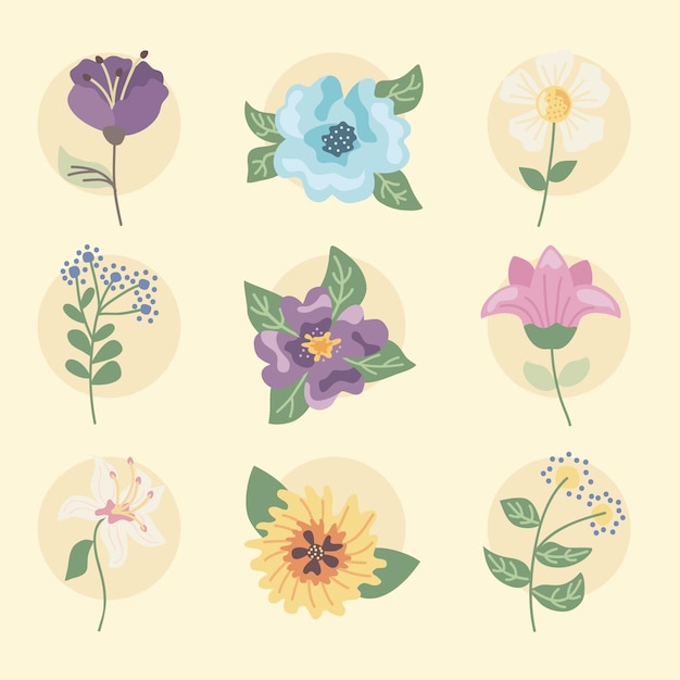 Flowers clipart set