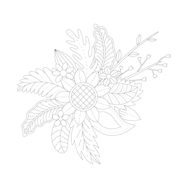 Flowers coloring page KDP interior design