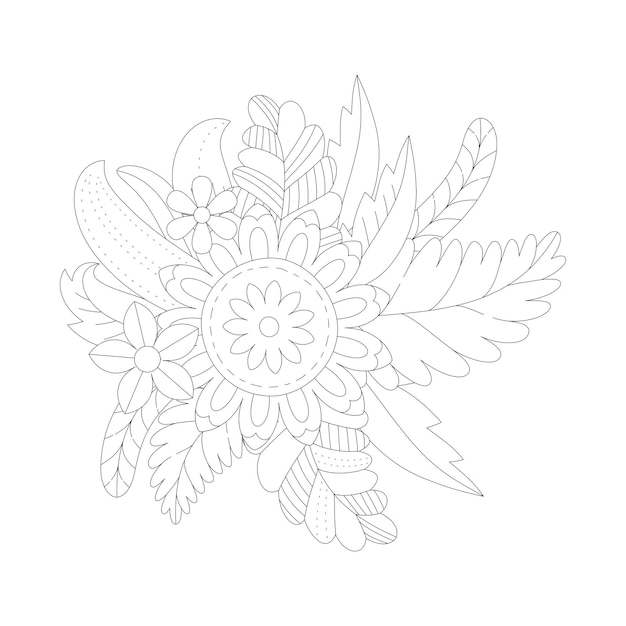 Flowers coloring page KDP interior design