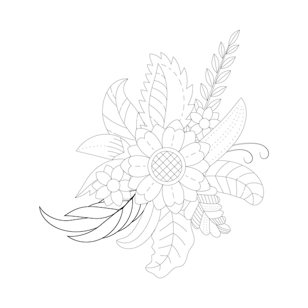 Flowers coloring page KDP interior design