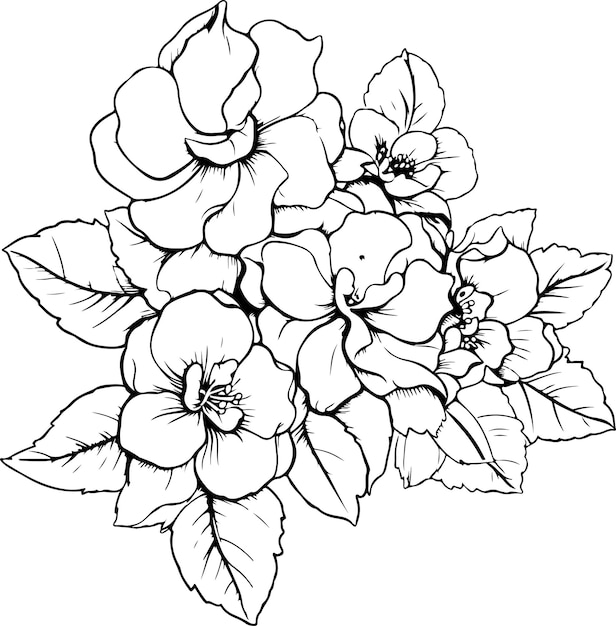 Vector flowers coloring page