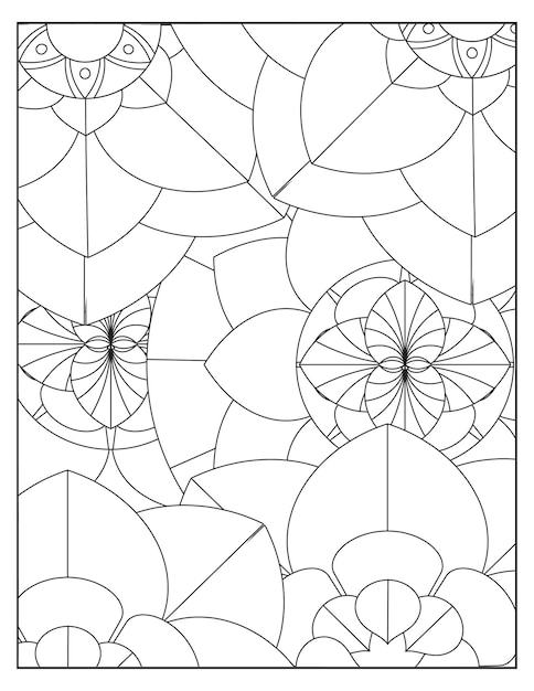 Flowers coloring pattern page KDP interiors