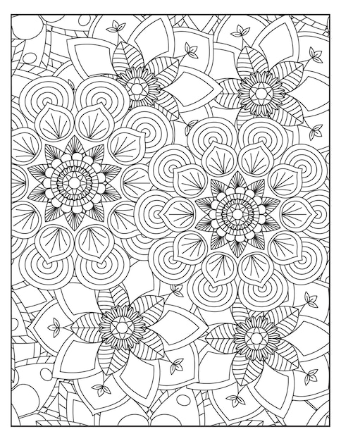 Flowers coloring pattern page KDP interiors