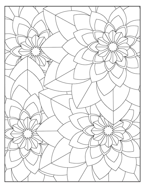 Flowers coloring pattern page KDP interiors