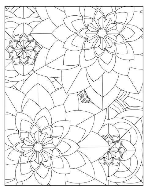 Flowers coloring pattern page KDP interiors