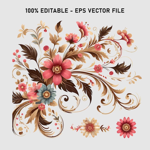 Vector flowers frame eps vector file