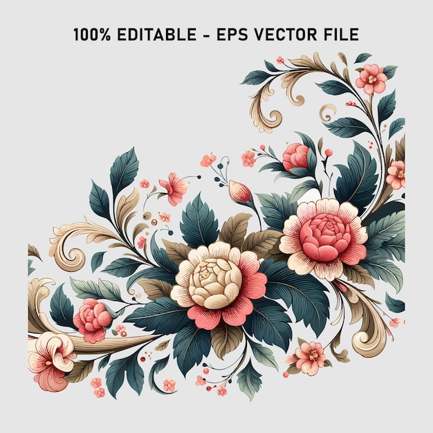 Vector flowers frame eps vector file