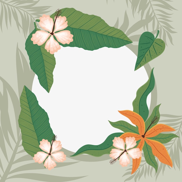 Flowers garden frame pattern