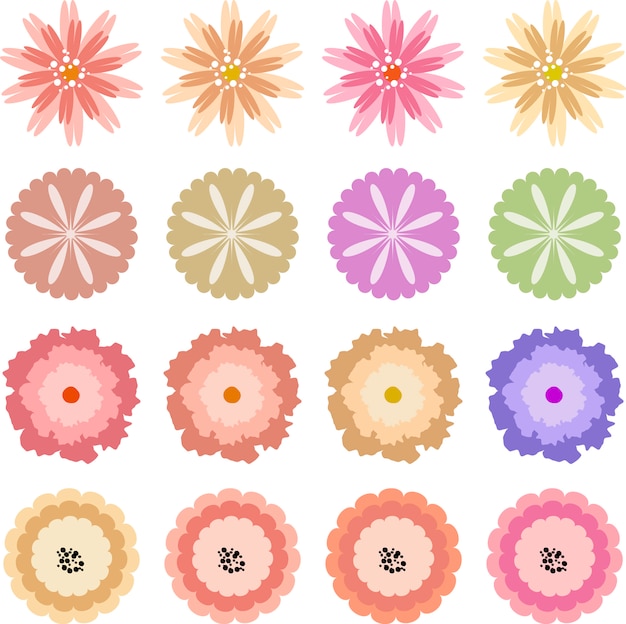 Flowers icon set