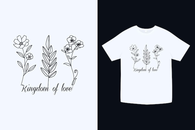 Flowers line art t-shirt design