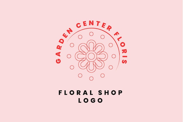 Vector flowers logo vector illustration emblem design on white background