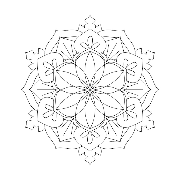 Flowers mandala coloring pattern design