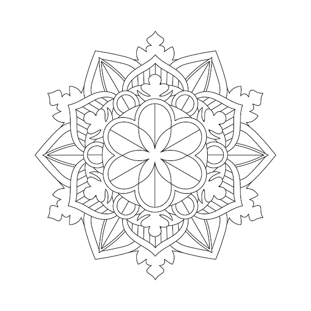 Flowers mandala coloring pattern design