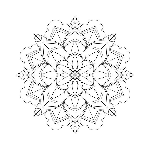 Flowers mandala coloring pattern design