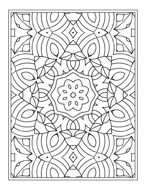 Flowers mandala coloring pattern design