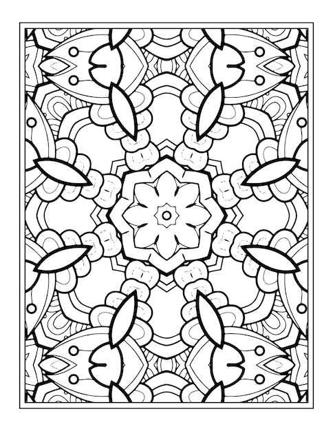 Flowers mandala kdp coloring Page design