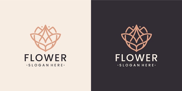 Flowers monoline luxurious logo design inspiration