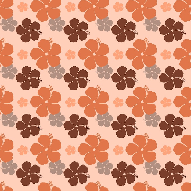 flowers in orange and brown on a pink background