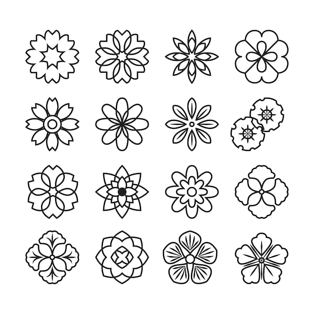 Flowers ornament icon,vector set