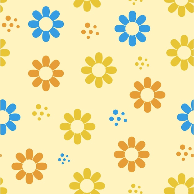 Flowers pastel seamless pattern