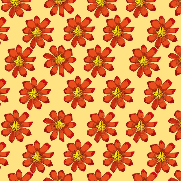 Flowers pattern hand drawn.