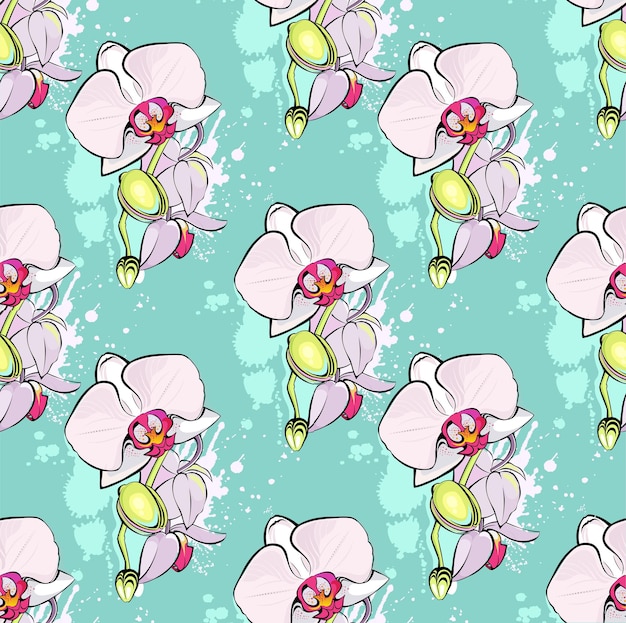 Flowers pattern orchid