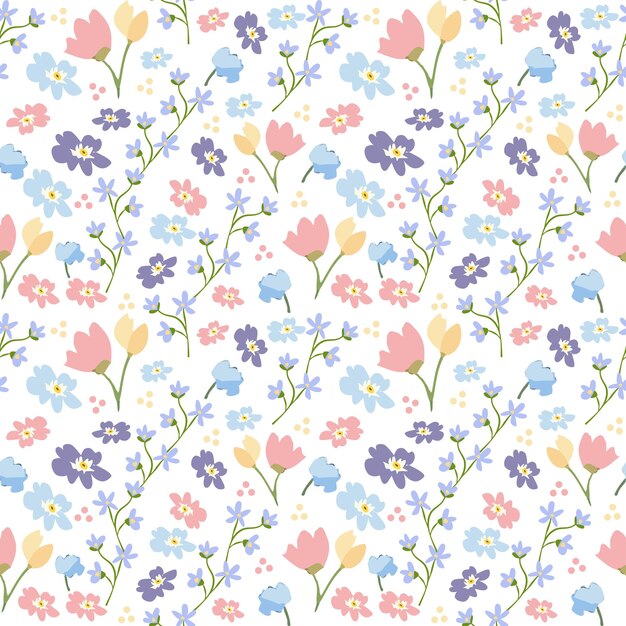 Vector flowers seamless p