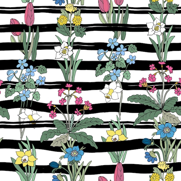 Flowers seamless pattern collection set Design for greeting car