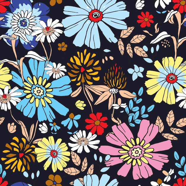 Flowers seamless pattern collection set Design for prints textil Vector