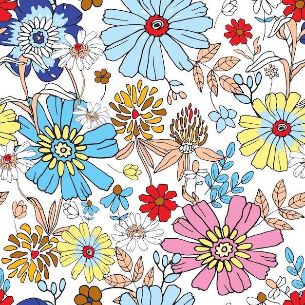 Flowers seamless pattern collection set Design for prints textil Vector